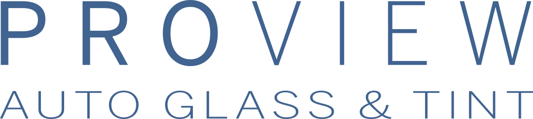 ProView Auto Glass & Tint Logo Blue